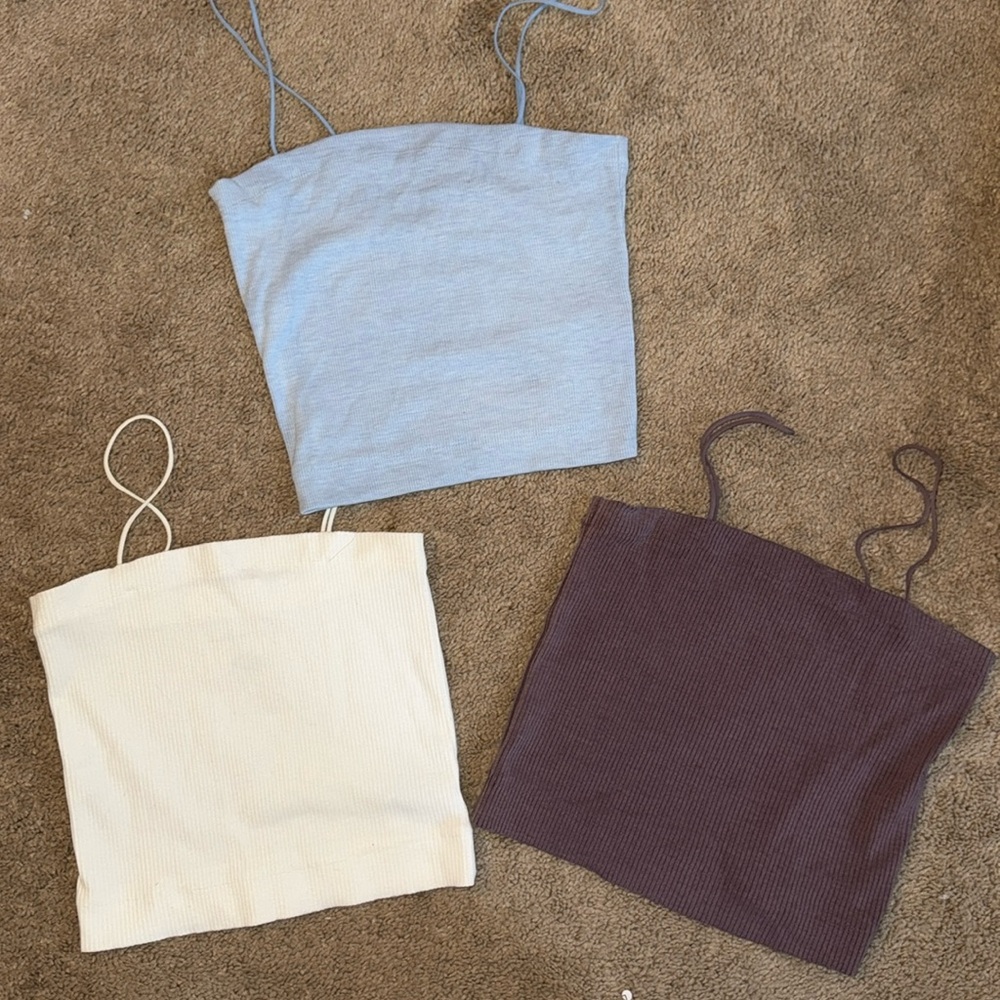 BLUE/WHITE/PURPLE (3) CROP TOP DEAL - AMERICAN EAGLE / LIKE NEW!